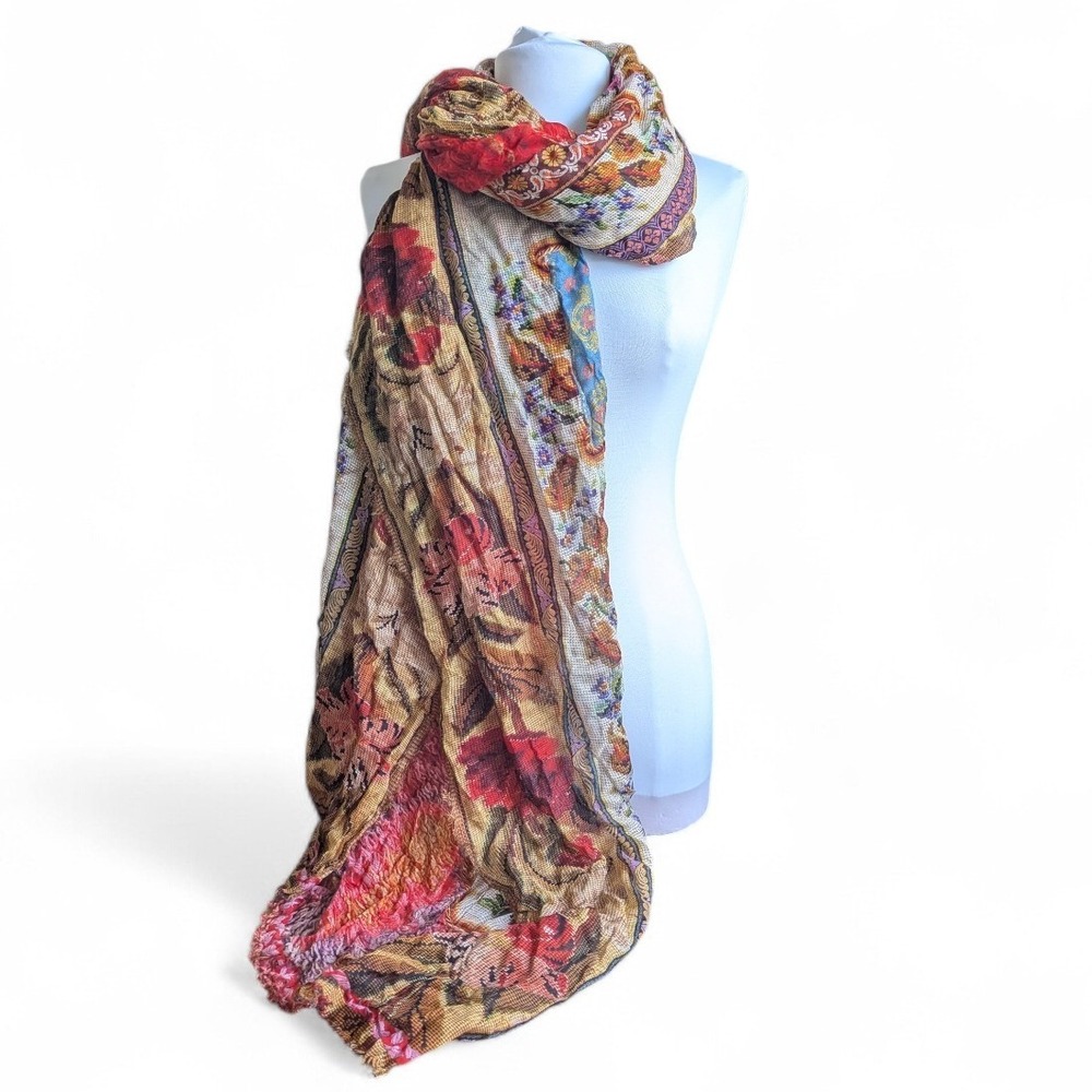 Pierre Louis Mascia‎ Modal Silk Mixed Patchwork Print Scarf Wrap Shawl